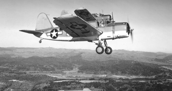 WWII 052U “Kingfisher” pilot training over Astoria.