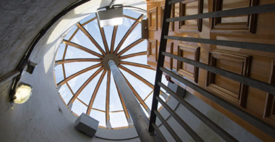 View of the Astoria Column dome as viewed from the staircase